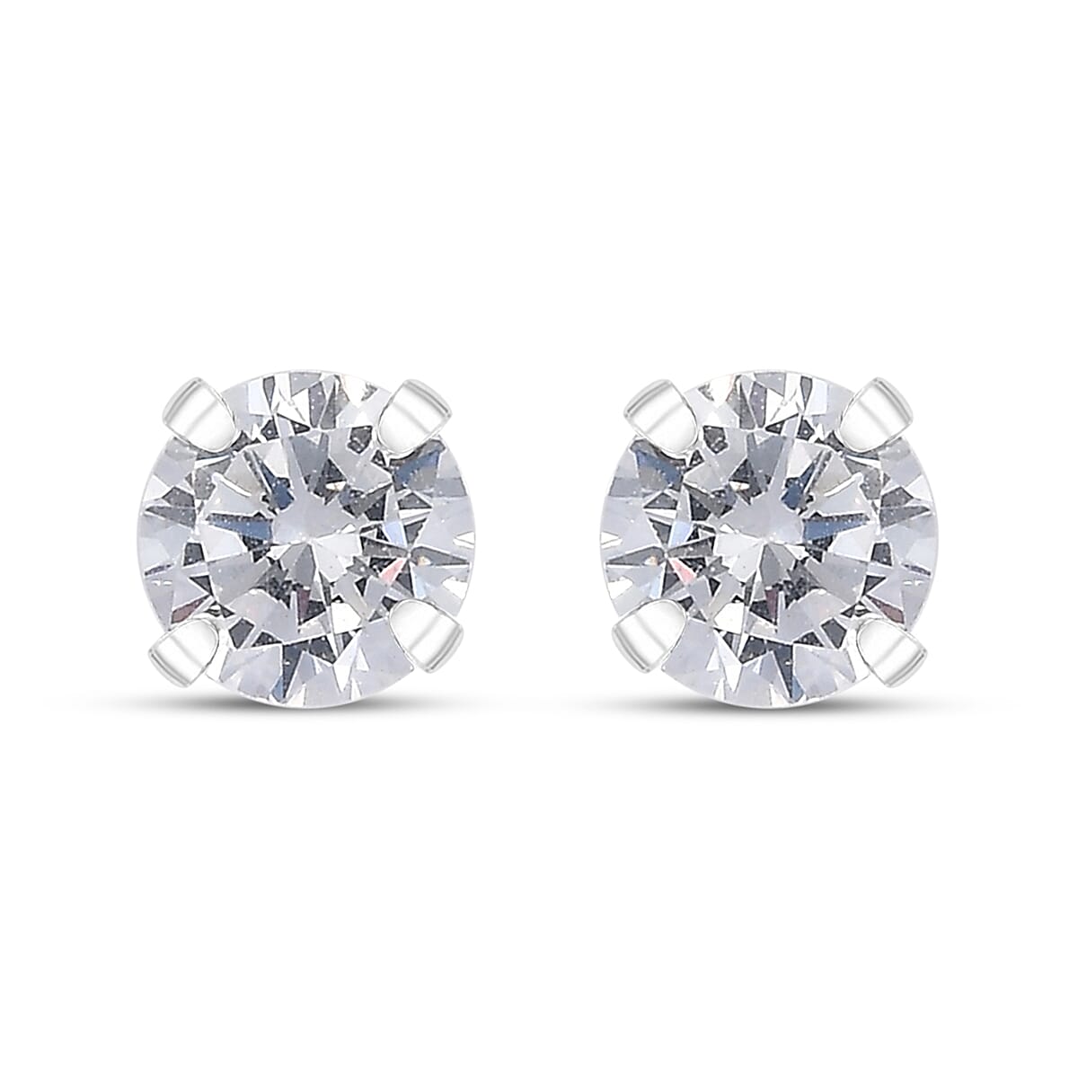 Set of 3 Simulated Black, White and Tanzanite Color Diamond 4.70 ctw Set of 3 Earrings in Sterling Silver