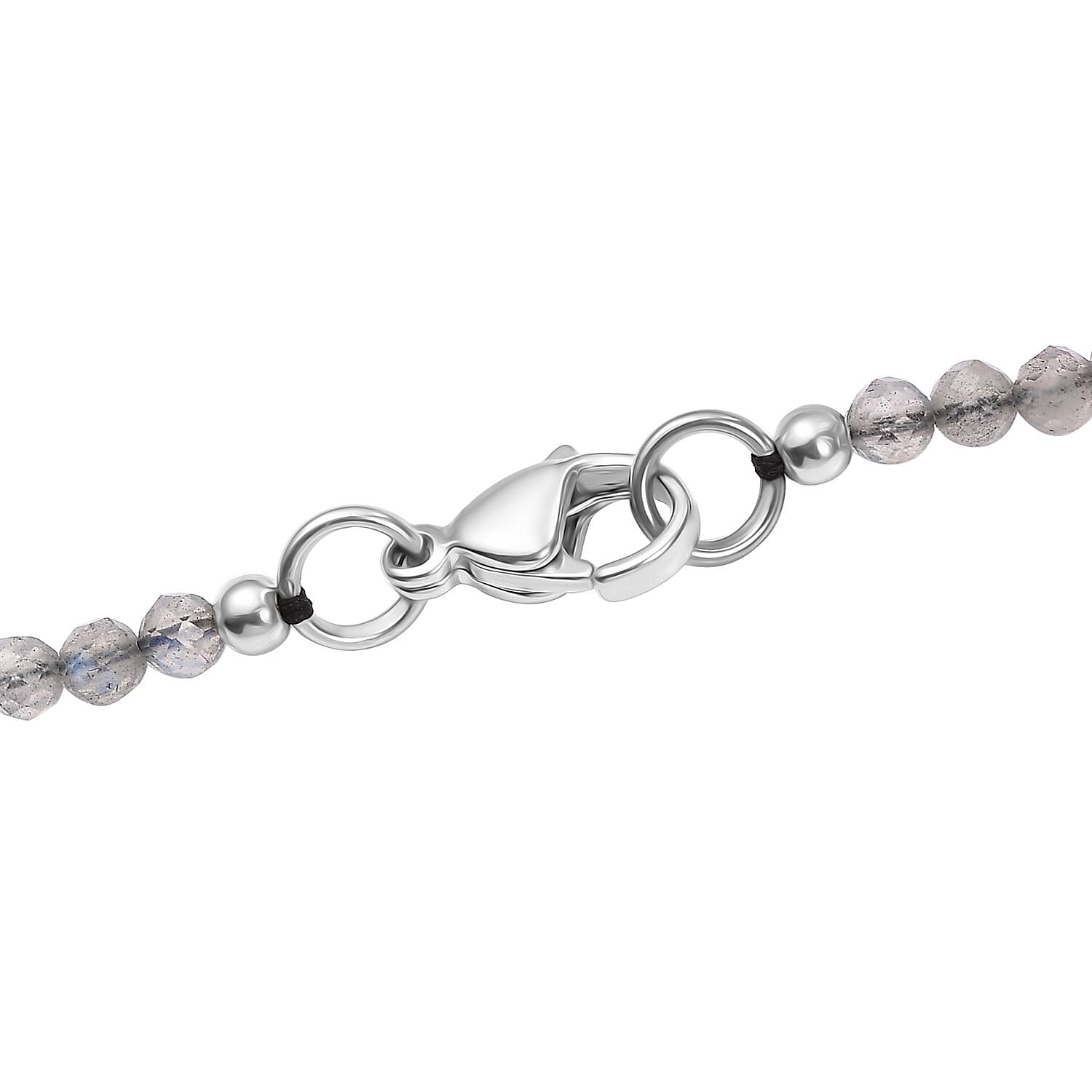 Karis Premium Malagasy Labradorite 135.00 ctw Solitaire Pendant with Beaded Necklace in Platinum Bond 20 Inches