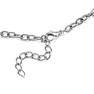 Constituted Purple Howlite 225.00 ctw Earrings and Necklace in Black Oxidized Silvertone and Stainless Steel 20-22 Inches