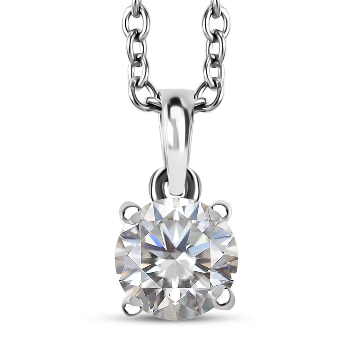 J Francis Embellished with Zirconia by Swarovski 3.25 ctw Solitaire Ring (Size 5.0), Pendant in Rhodium Over Sterling Silver with Stainless Steel Necklace 20 Inches image number 6