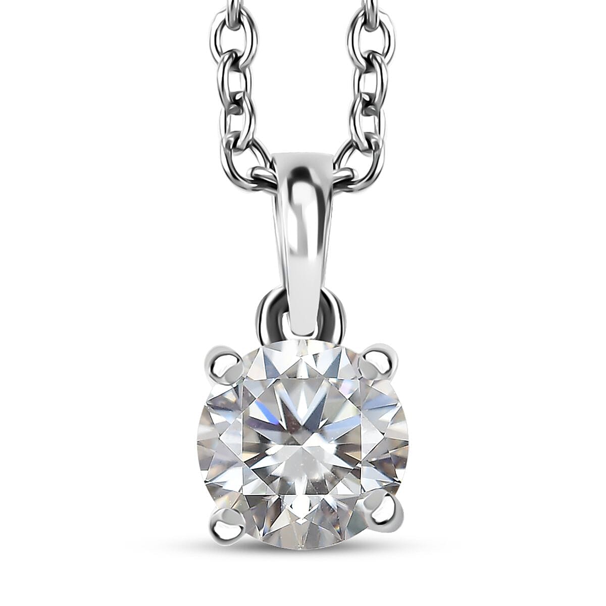 J Francis Embellished with Zirconia by Swarovski 3.25 ctw Solitaire Ring (Size 9.0), Pendant in Rhodium Over Sterling Silver with Stainless Steel Necklace 20 Inches image number 6