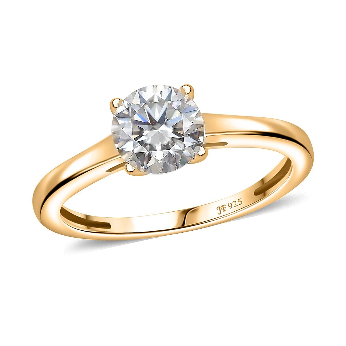 J Francis Embellished with Zirconia by Swarovski 3.25 ctw Solitaire Ring (Size 7.0), Pendant in 18K Vermeil YG Over Sterling Silver with ION Plated YG Stainless Steel Necklace 20 Inches image number 3