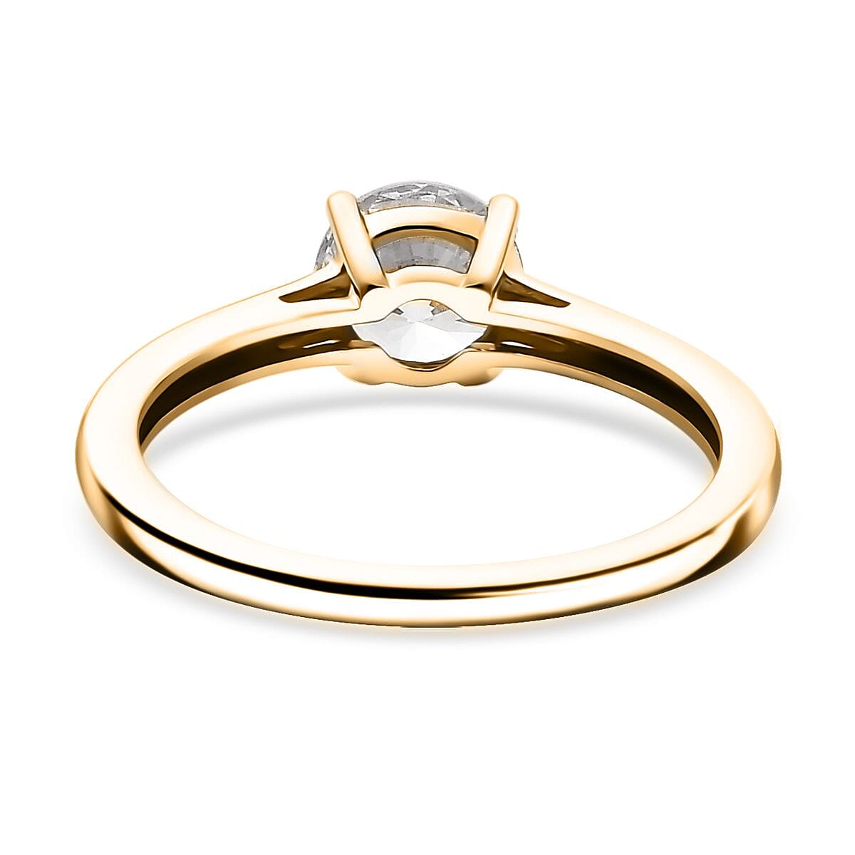 J Francis Embellished with Zirconia by Swarovski 3.25 ctw Solitaire Ring (Size 9.0), Pendant in 18K Vermeil YG Over Sterling Silver with ION Plated YG Stainless Steel Necklace 20 Inches image number 5