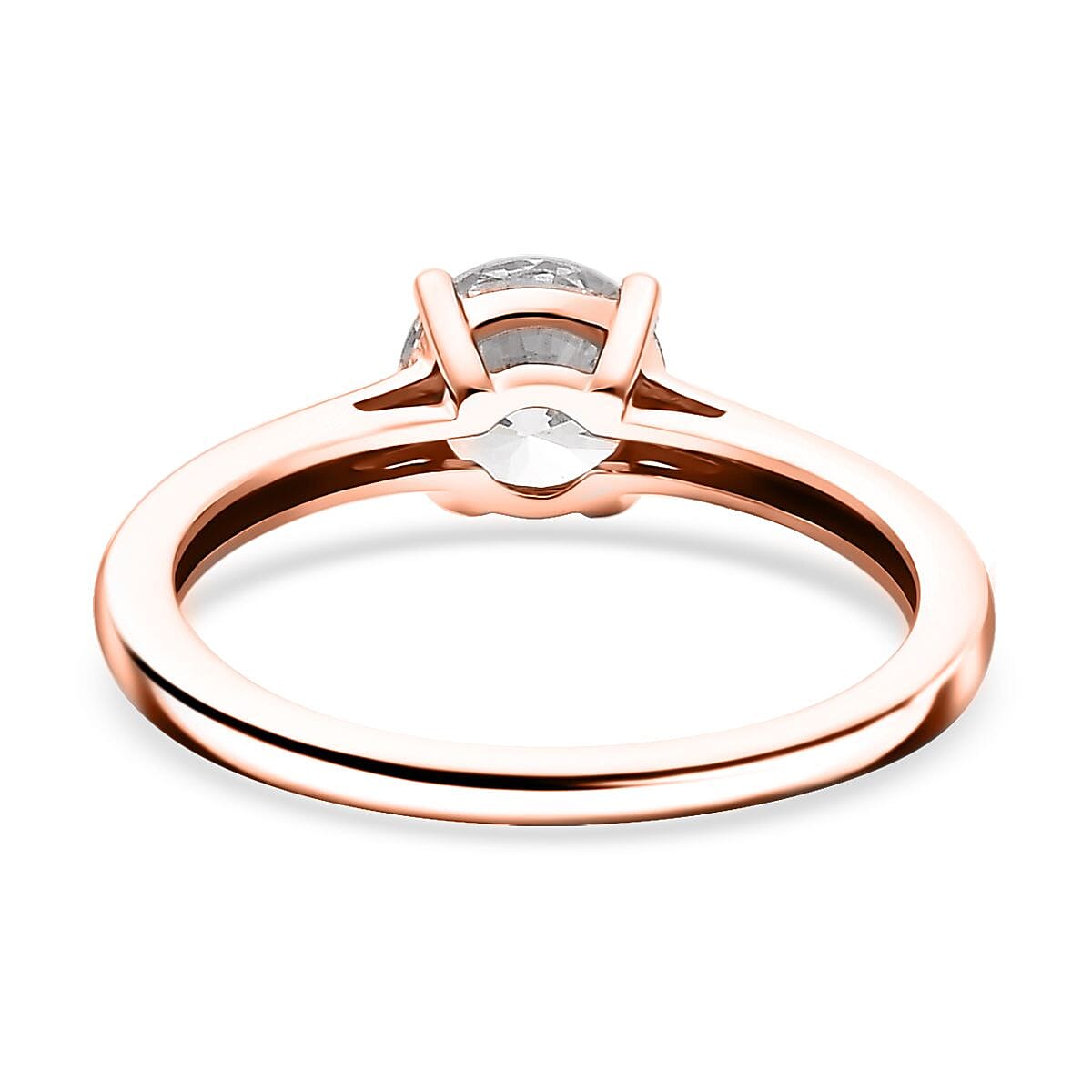 J Francis Embellished with Zirconia by Swarovski 3.25 ctw Solitaire Ring (Size 8.0), Pendant in 18K Vermeil RG Over Sterling Silver with ION Plated RG Stainless Steel Necklace 20 Inches image number 5