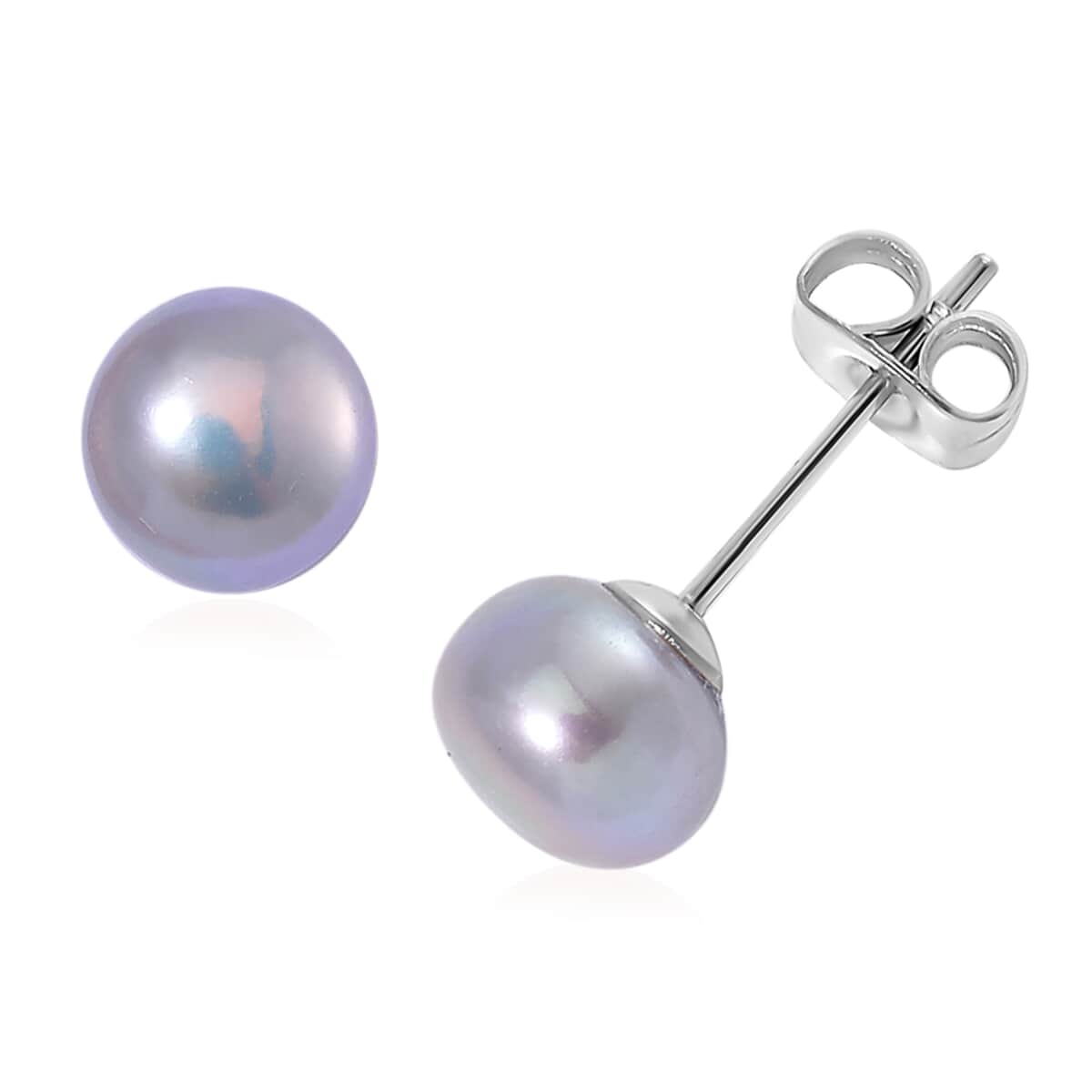 Set of 5, Multi Color Freshwater Pearl Stud Earrings in Stainless Steel image number 3