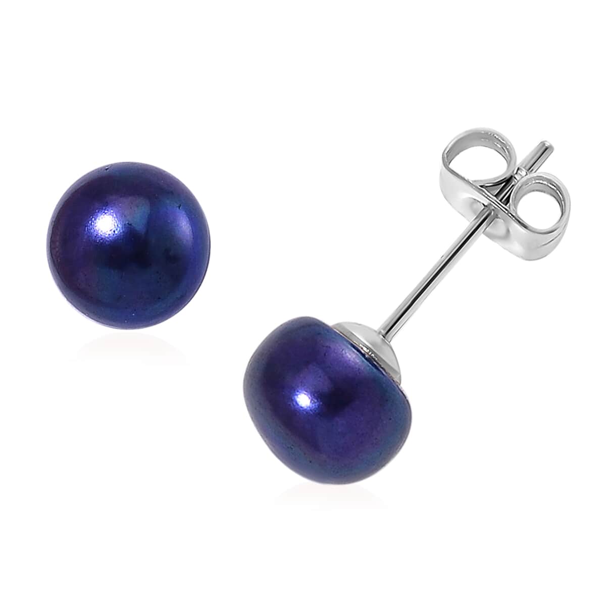 Set of 5, Multi Color Freshwater Pearl Stud Earrings in Stainless Steel image number 4