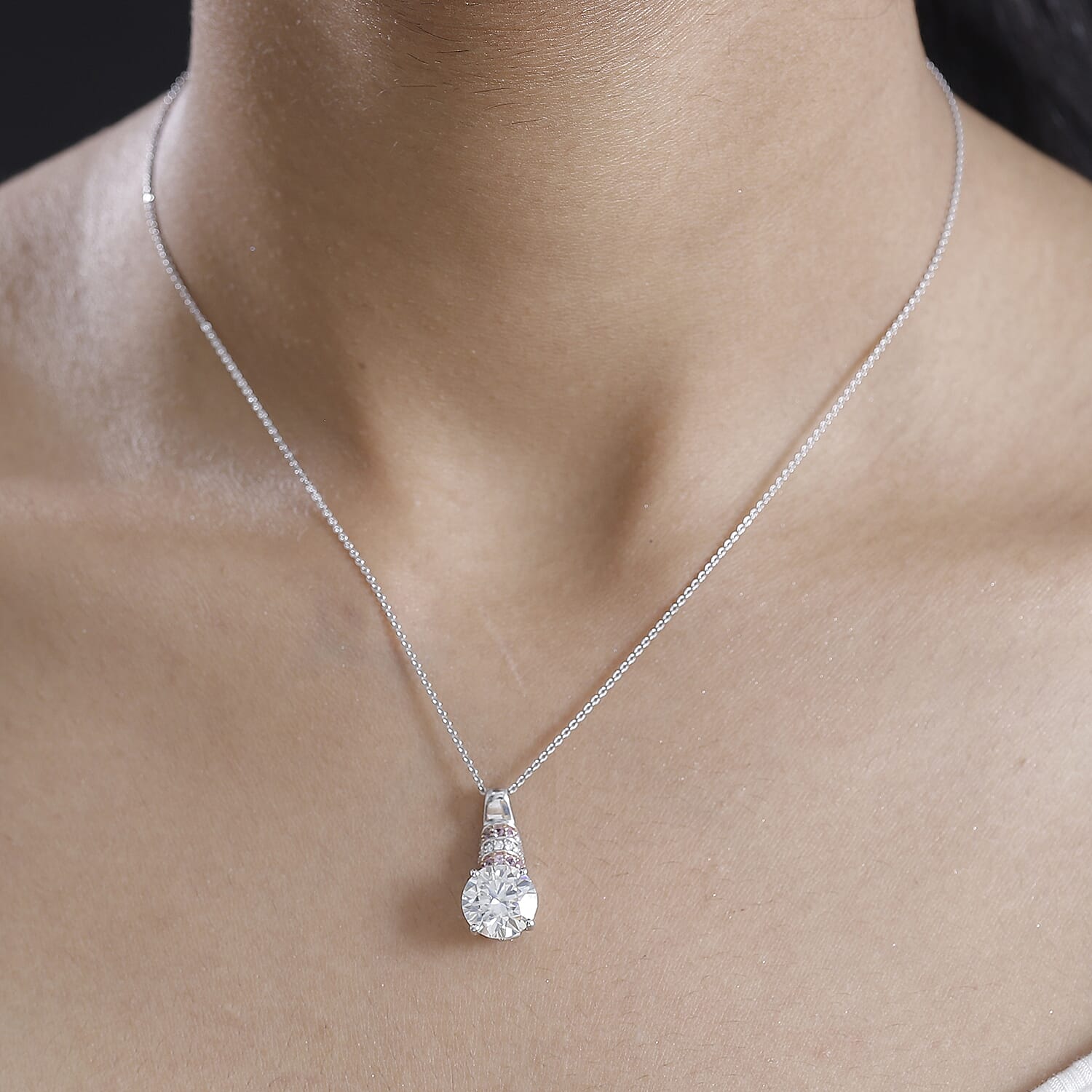 Moissanite & Pink Sapphire