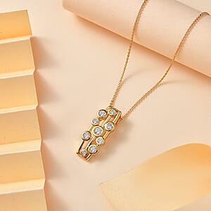 J Francis Embellished with Zirconia by Swarovski 1.50 ctw Bubbles Pendant Necklace in 18K Vermeil Yellow Gold Over Sterling Silver 20 Inches