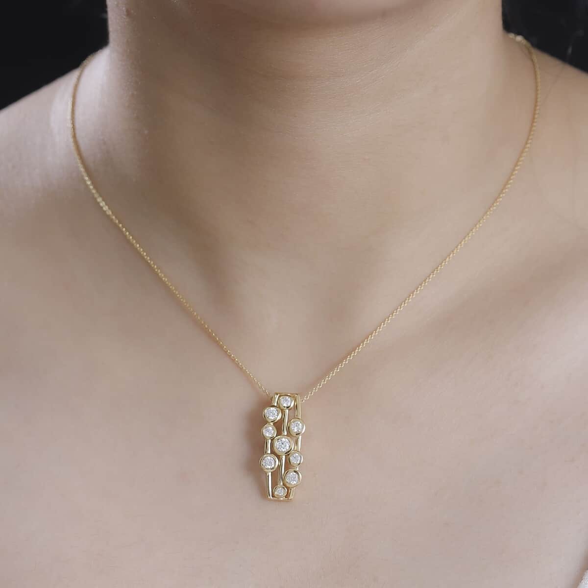 J Francis Embellished with Zirconia by Swarovski 1.50 ctw Bubbles Pendant Necklace in 18K Vermeil Yellow Gold Over Sterling Silver 20 Inches image number 2