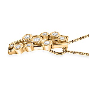 J Francis Embellished with Zirconia by Swarovski 1.50 ctw Bubbles Pendant Necklace in 18K Vermeil Yellow Gold Over Sterling Silver 20 Inches