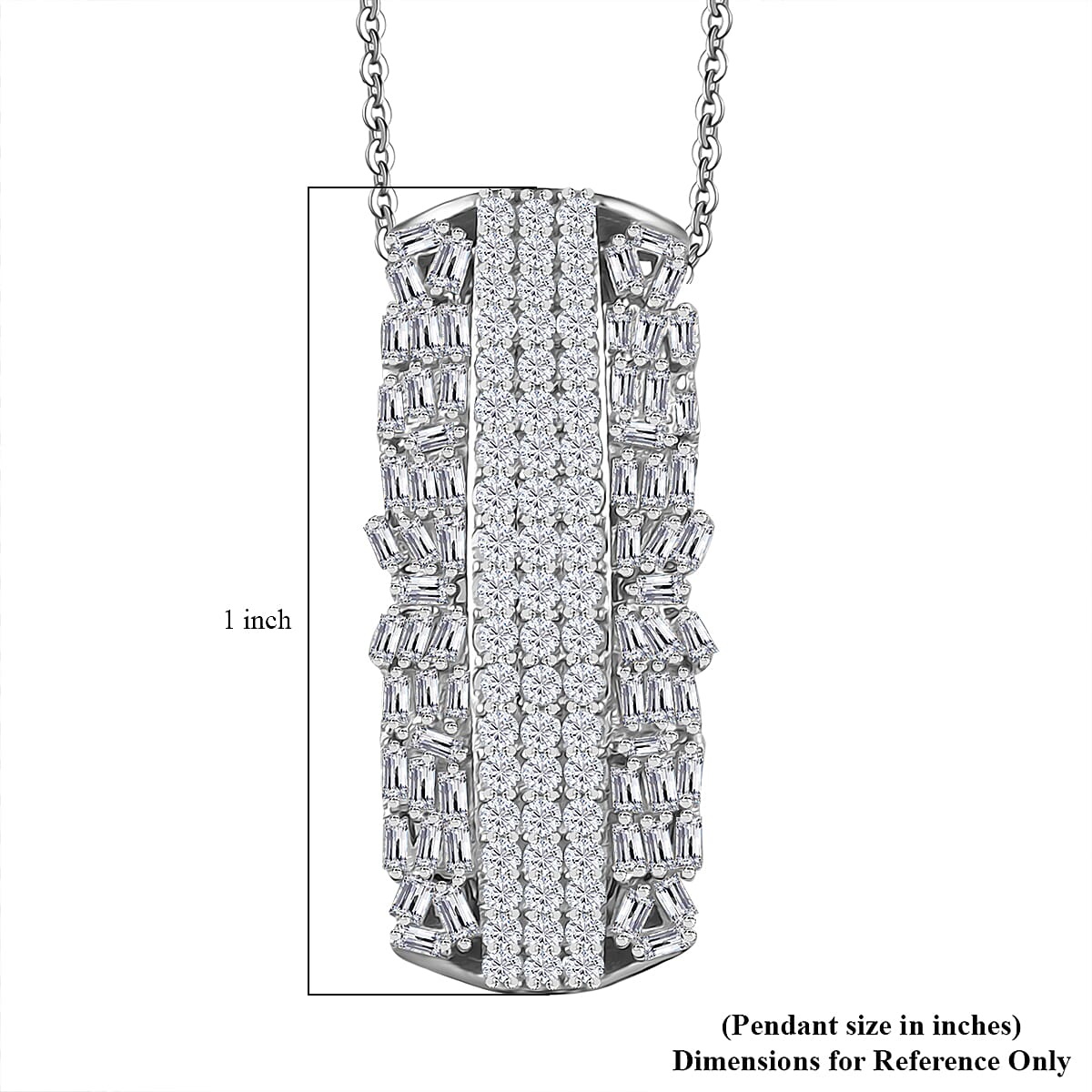 D'Joy Diamond 1.00 ctw Starlight Pendant Necklace in Rhodium Over Sterling Silver 20 Inches