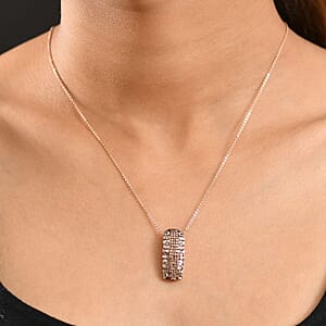 D'Joy Natural Champagne Diamond 1.00 ctw Starlight Pendant Necklace in 18K Vermeil Rose Gold Over Sterling Silver 20 Inches