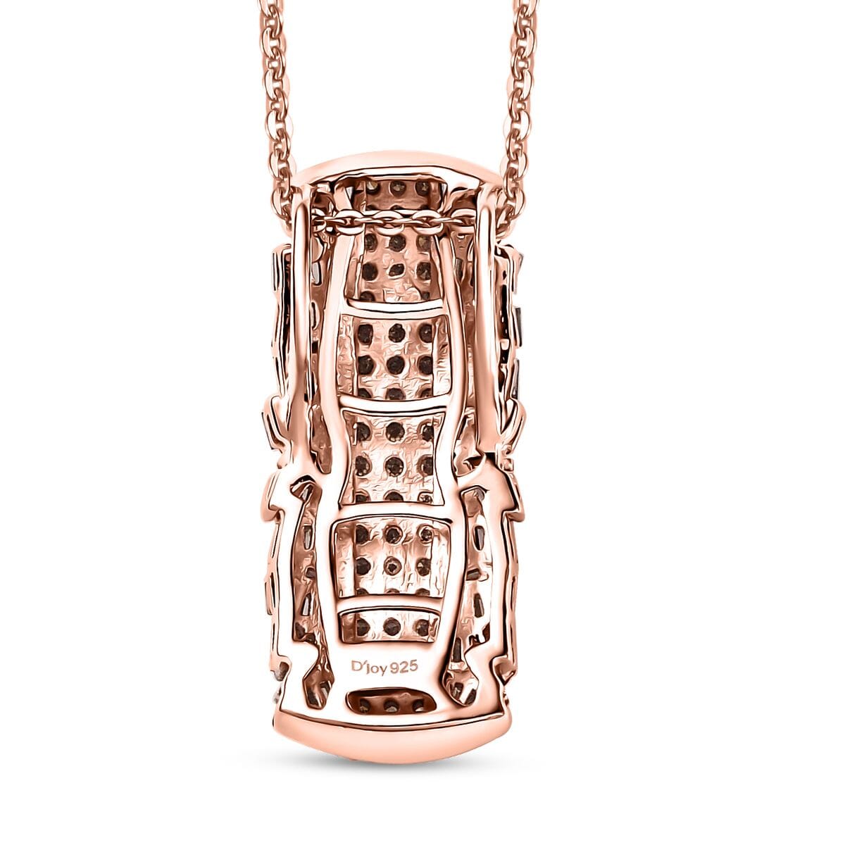 D'Joy Natural Champagne Diamond 1.00 ctw Starlight Pendant Necklace in 18K Vermeil Rose Gold Over Sterling Silver 20 Inches image number 4