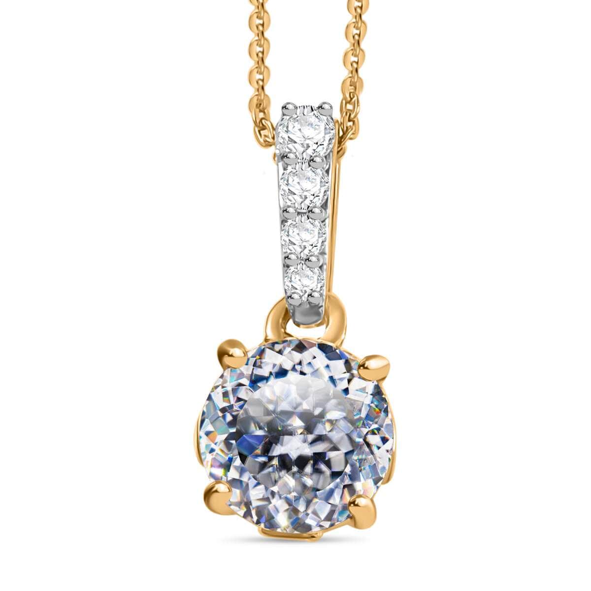 120 Facet Strontium Titanate and Multi Gemstone 3.20 ctw Starlight Pendant Necklace in 18K Vermeil Yellow Gold Over Sterling Silver 20 Inches image number 0