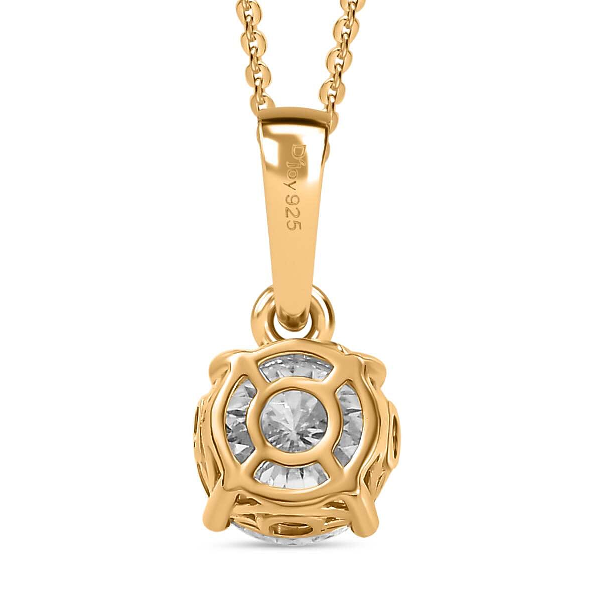 120 Facet Strontium Titanate and Multi Gemstone 3.20 ctw Starlight Pendant Necklace in 18K Vermeil Yellow Gold Over Sterling Silver 20 Inches