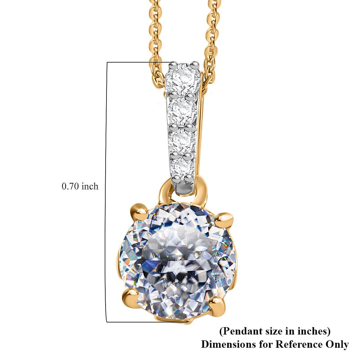 120 Facet Strontium Titanate and Multi Gemstone 3.20 ctw Starlight Pendant Necklace in 18K Vermeil Yellow Gold Over Sterling Silver 20 Inches