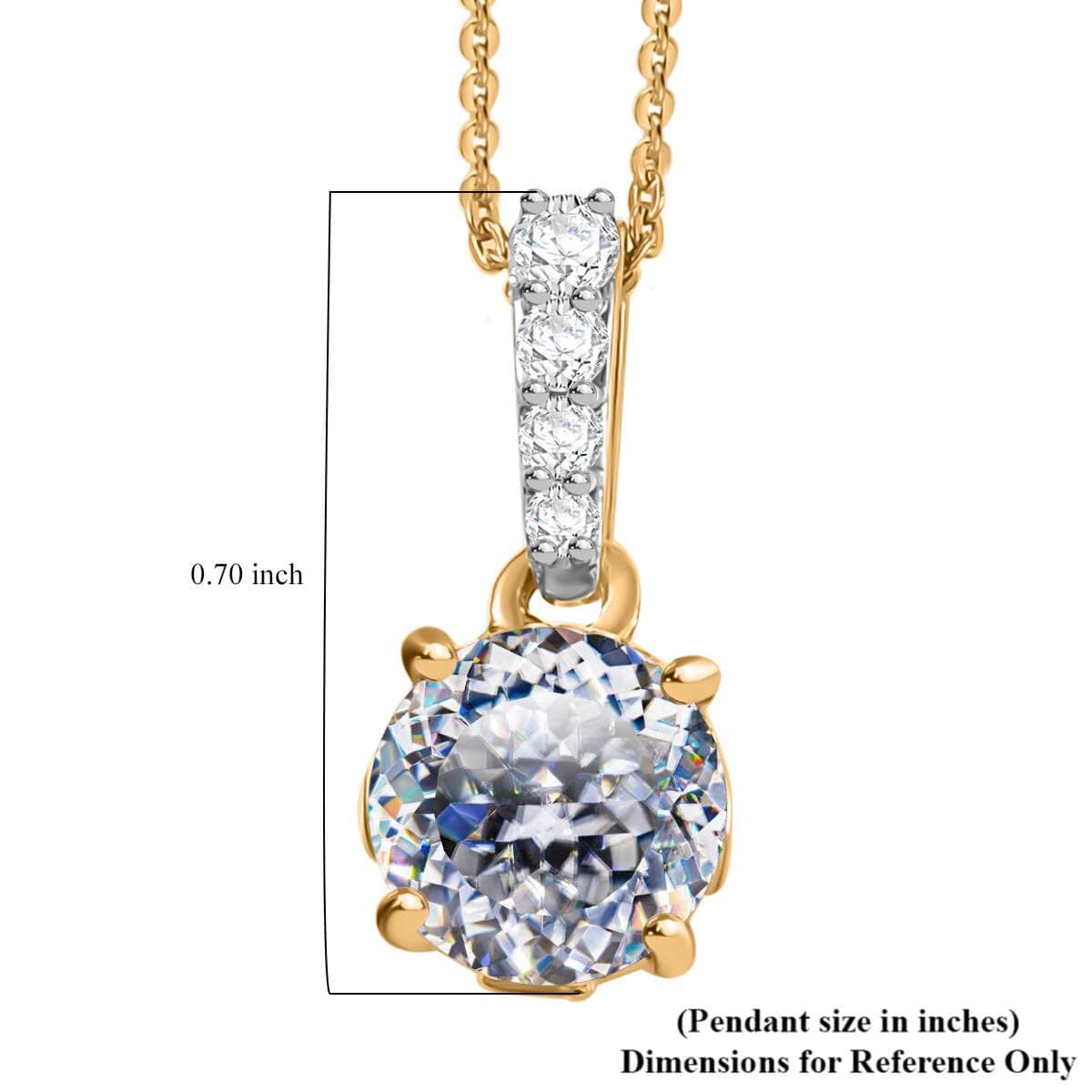 120 Facet Strontium Titanate and Multi Gemstone 3.20 ctw Starlight Pendant Necklace in 18K Vermeil Yellow Gold Over Sterling Silver 20 Inches image number 5