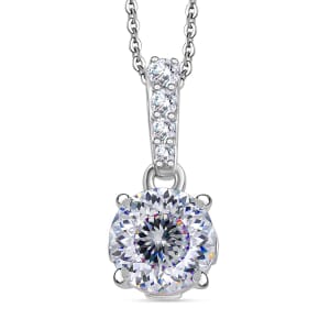 120 Facet Strontium Titanate and Multi Gemstone 3.20 ctw Starlight Pendant Necklace in Rhodium Over Sterling Silver 20 Inches