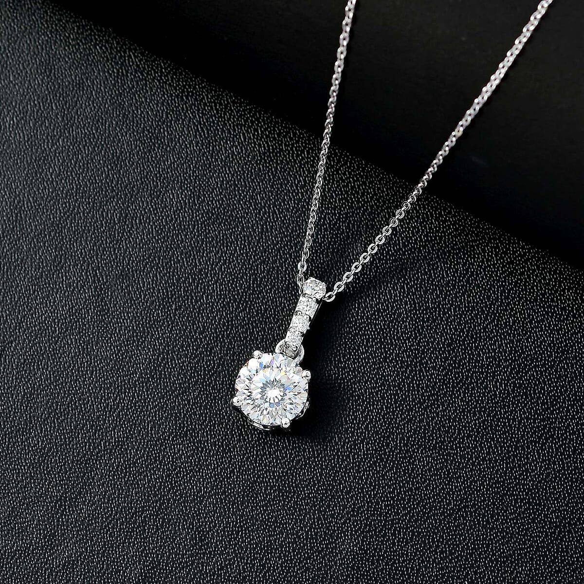 120 Facet Strontium Titanate and Multi Gemstone 3.20 ctw Starlight Pendant Necklace in Rhodium Over Sterling Silver 20 Inches image number 1