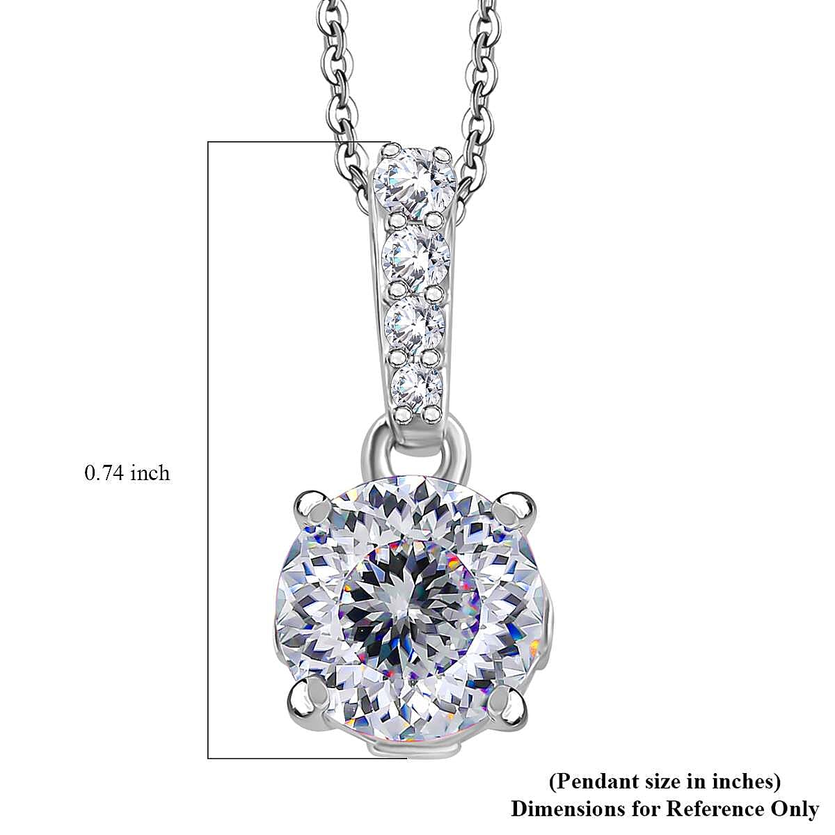 120 Facet Strontium Titanate and Multi Gemstone 3.20 ctw Starlight Pendant Necklace in Rhodium Over Sterling Silver 20 Inches image number 6