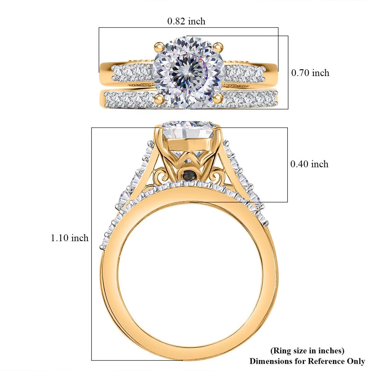 120 Facet Strontium Titanate and Multi Gemstone 3.50 ctw Set of 2 Starlight Ring in 18K Vermeil Yellow Gold Over Sterling Silver (Size 6.0) image number 5