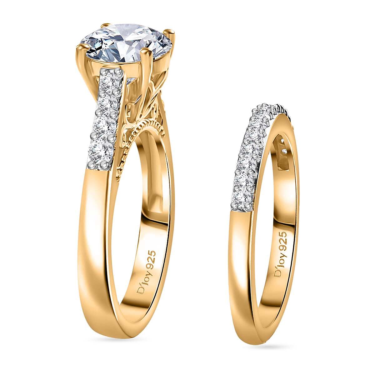 120 Facet Strontium Titanate and Multi Gemstone 3.50 ctw Set of 2 Starlight Ring in 18K Vermeil Yellow Gold Over Sterling Silver (Size 9.0) image number 3