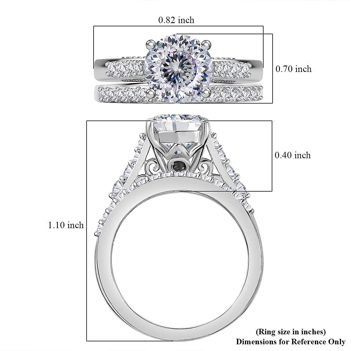 120 Facet Strontium Titanate and Multi Gemstone 3.50 ctw Set of 2 Starlight Ring in Rhodium Over Sterling Silver (Size 8.0) image number 5