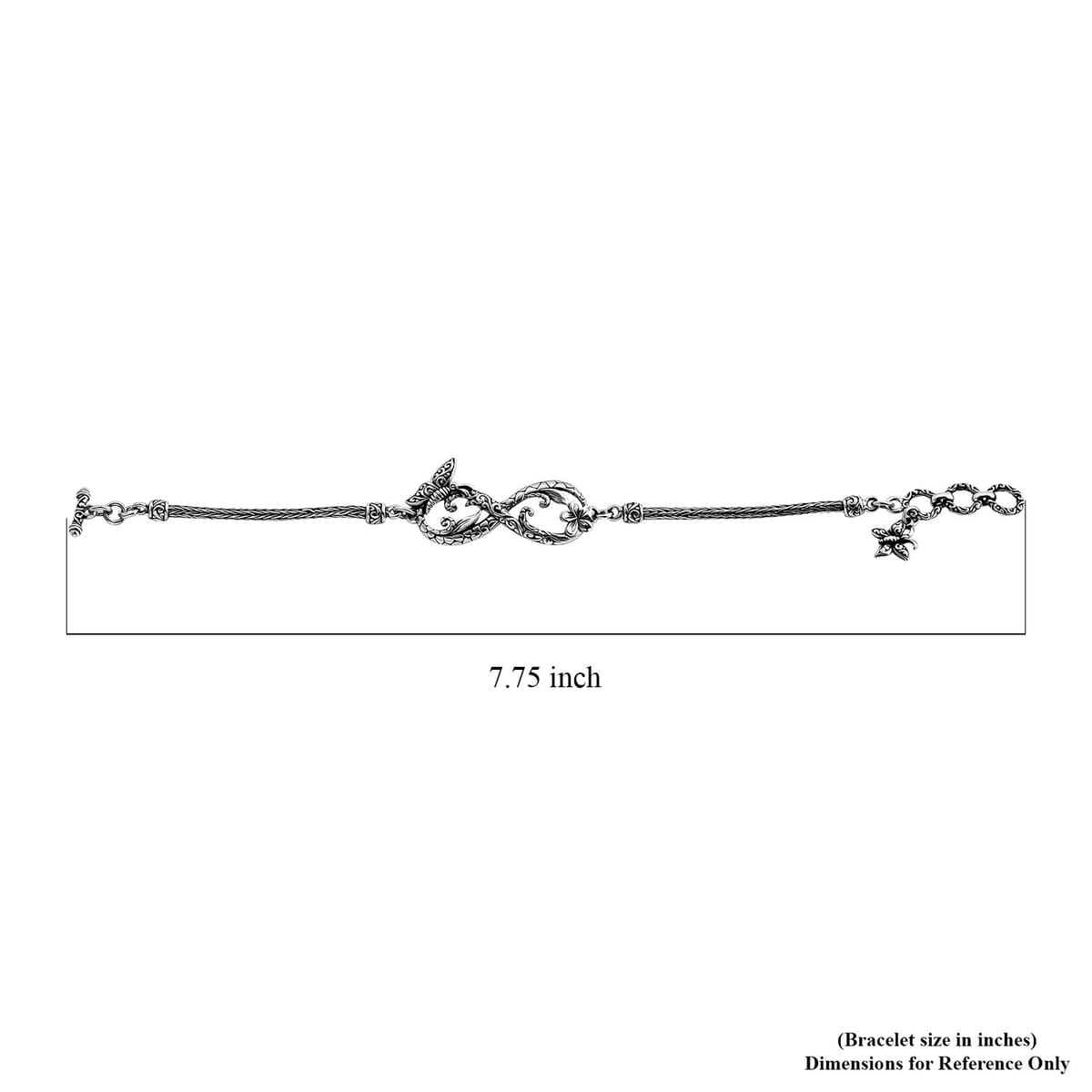 Bali Legacy Set of 2 Butterfly Sterling Silver Bracelet (8.00In) and Earring 19.30 Grams image number 4