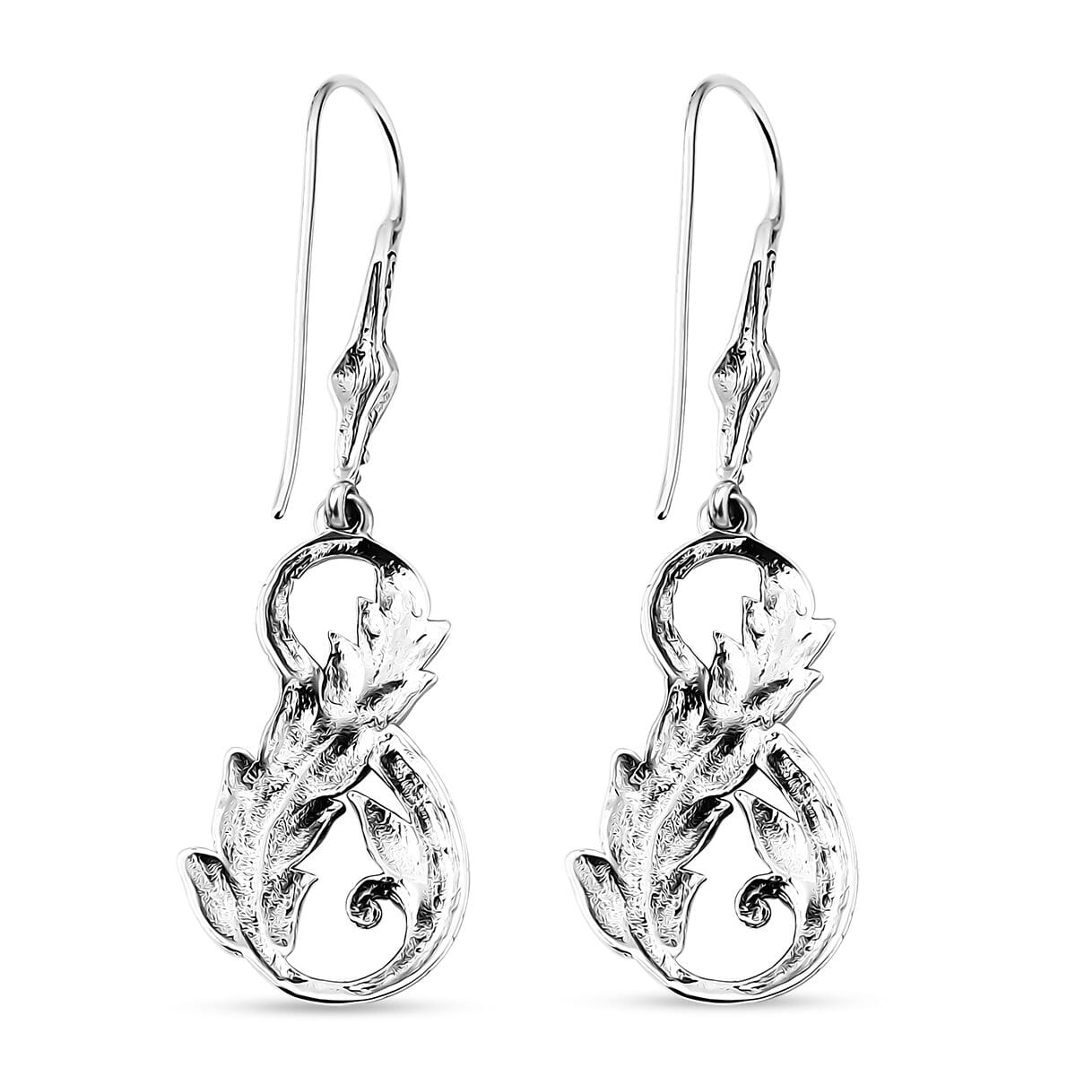Bali Legacy Set of 2 Leaf with Dragon Sterling Silver Bracelet (8.00In) and Earring 18.00 Grams image number 6