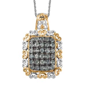 Narsipatnam Alexandrite 1.10 ctw Regal Glow Pendant Necklace in 18K Vermeil Yellow Gold and Rhodium Over Sterling Silver 20 Inches