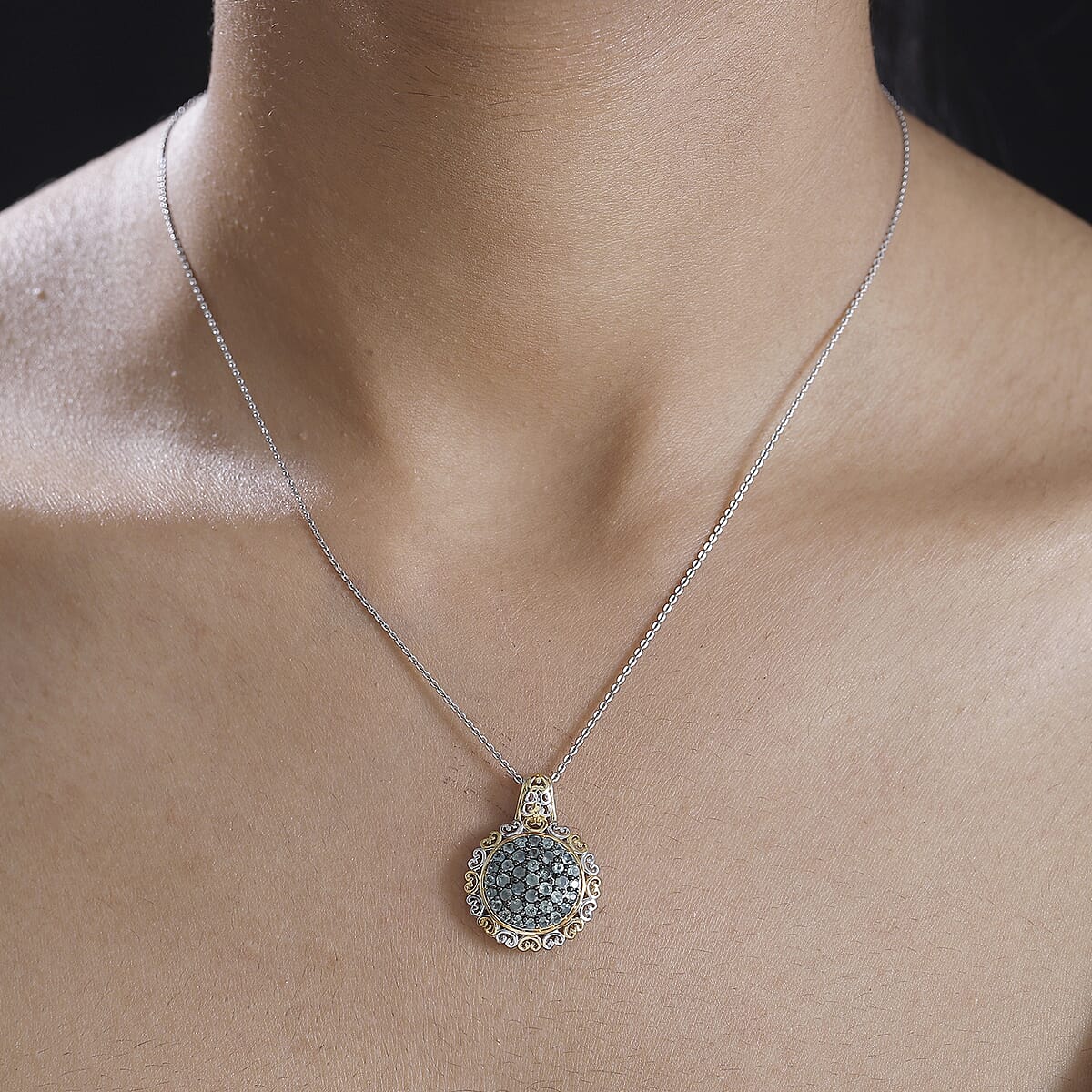 Narsipatnam Alexandrite 1.25 ctw Regal Glow Pendant Necklace in 18K Vermeil YG and Rhodium Over Sterling Silver 20 Inches image number 2