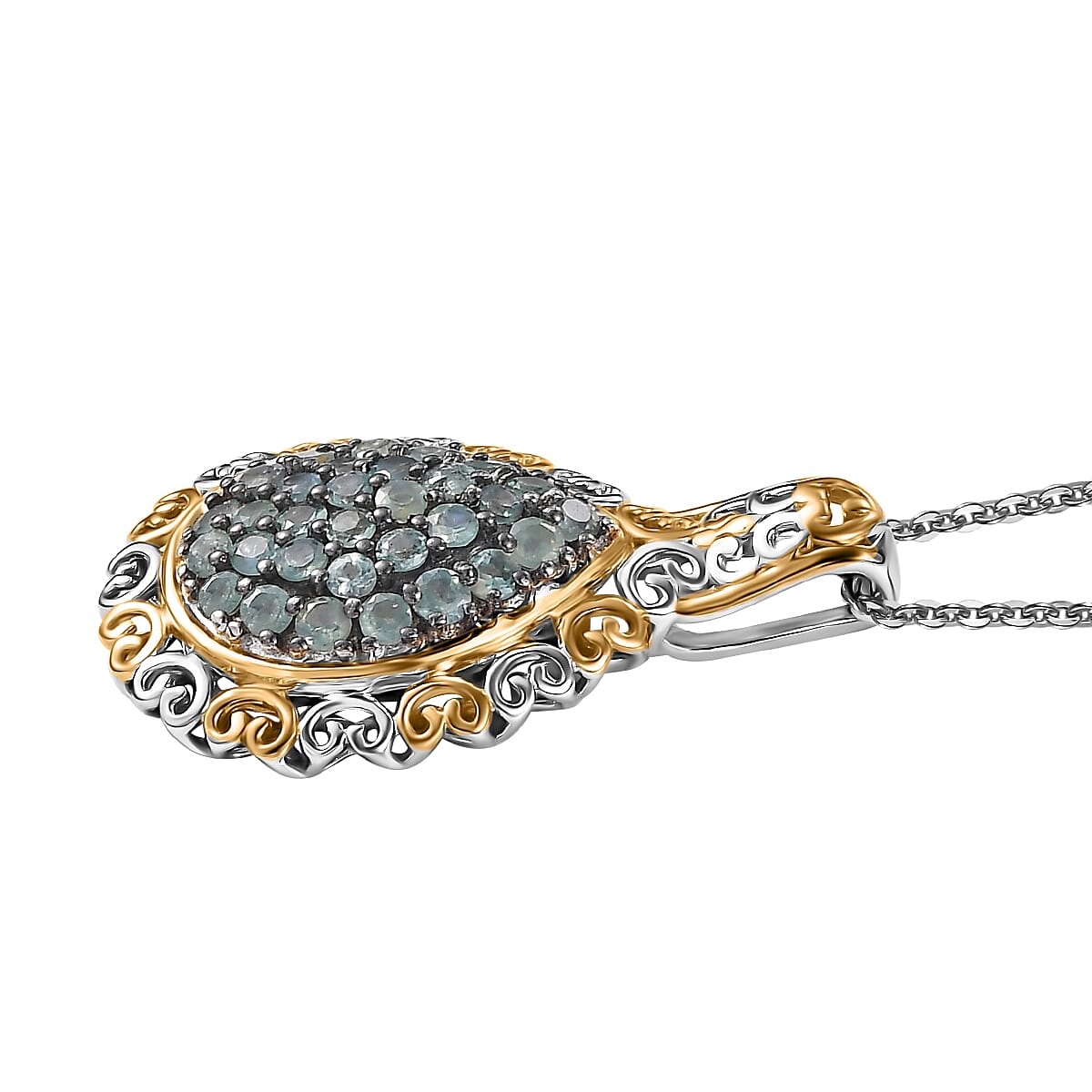 Narsipatnam Alexandrite 1.00 ctw Regal Glow Pendant Necklace in 18K Vermeil YG and Rhodium Over Sterling Silver 20 Inches image number 3