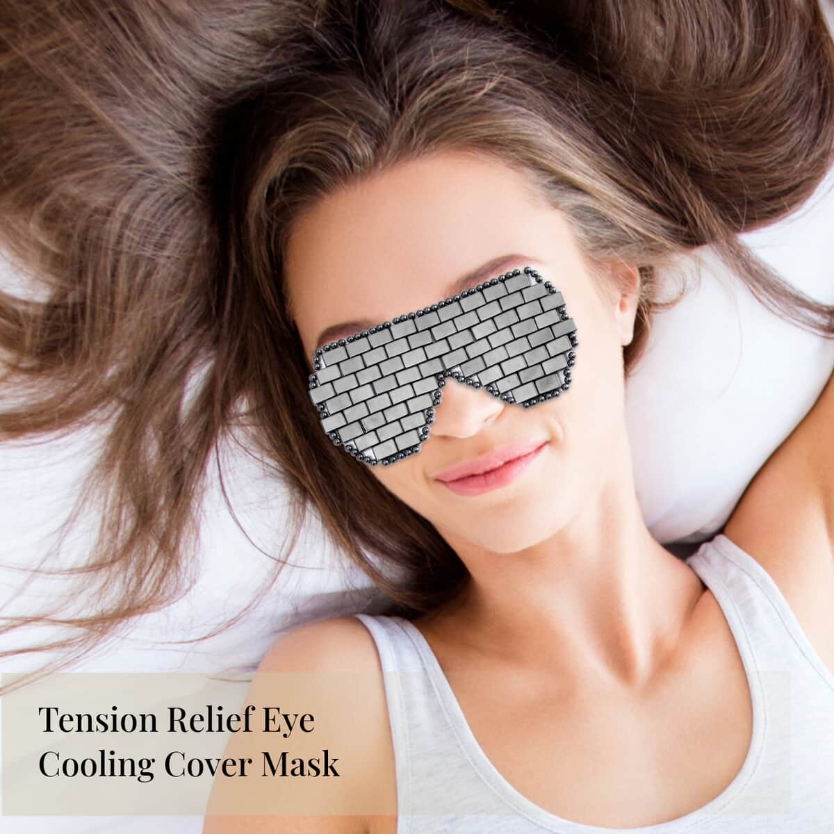 Doorbuster Terahertz 1467.00 ctw Relaxing Eye Cooling Cover Mask- Hot & Cold Usage With Pouch and Beaded Stretch Bracelet image number 2