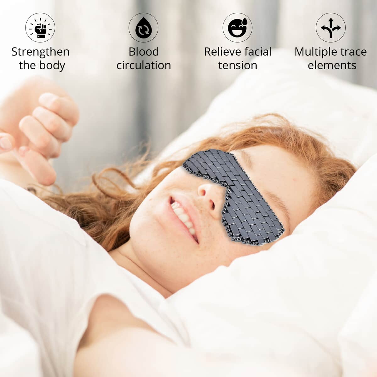 Doorbuster Terahertz 1467.00 ctw Relaxing Eye Cooling Cover Mask- Hot & Cold Usage With Pouch and Beaded Stretch Bracelet image number 4