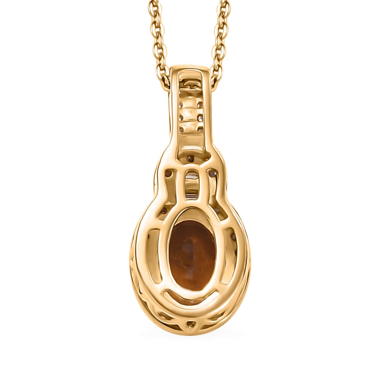 AAA Golden Turkizite and Moissanite 1.75 ctw Sunlit Grace Pendant Necklace in 18K Vermeil Yellow Gold Over Sterling Silver 20 Inches image number 4