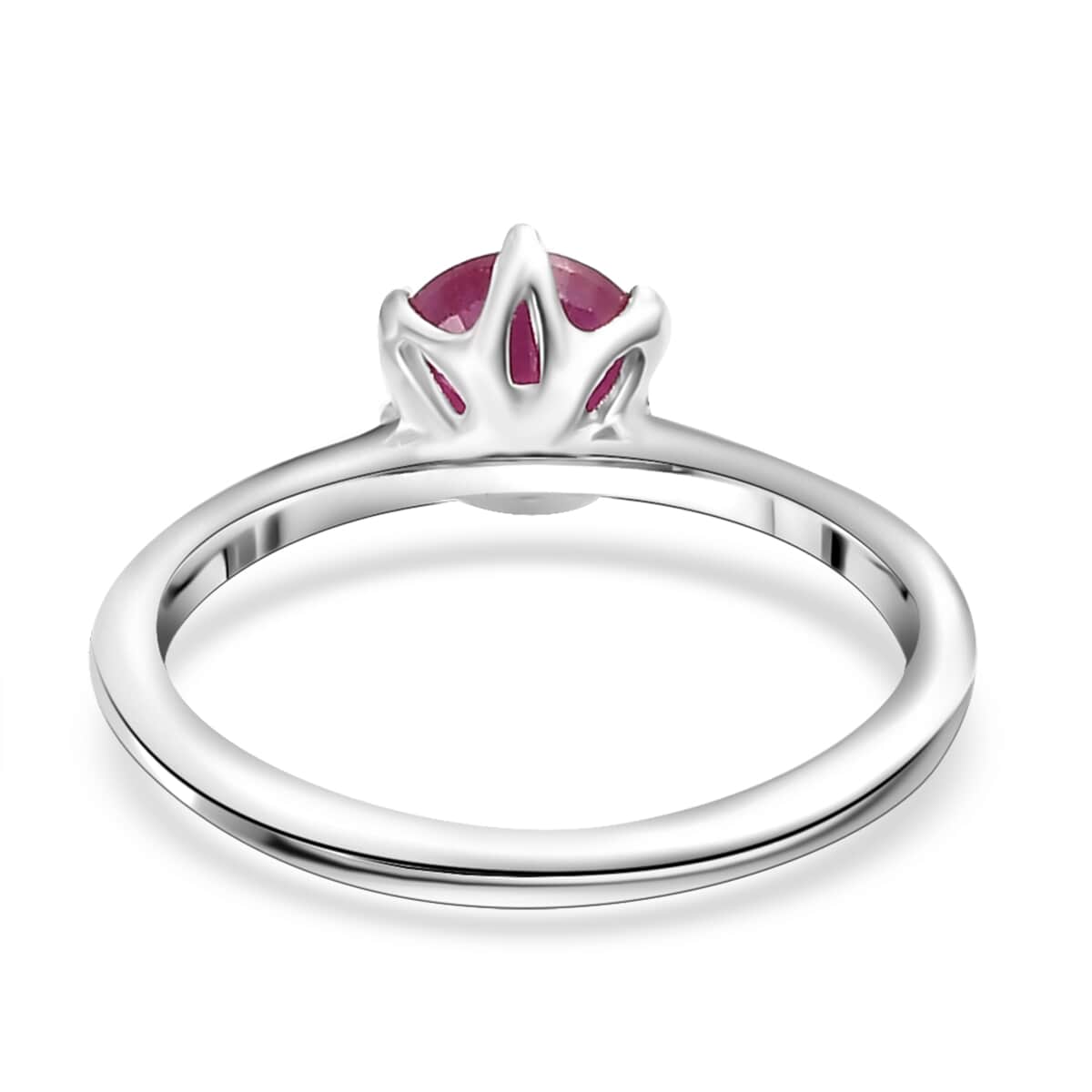 Niassa Ruby (FF) 4.25 ctw Solitaire Ring (Size 5.0), Stud Earrings and Pendant in Sterling Silver image number 5