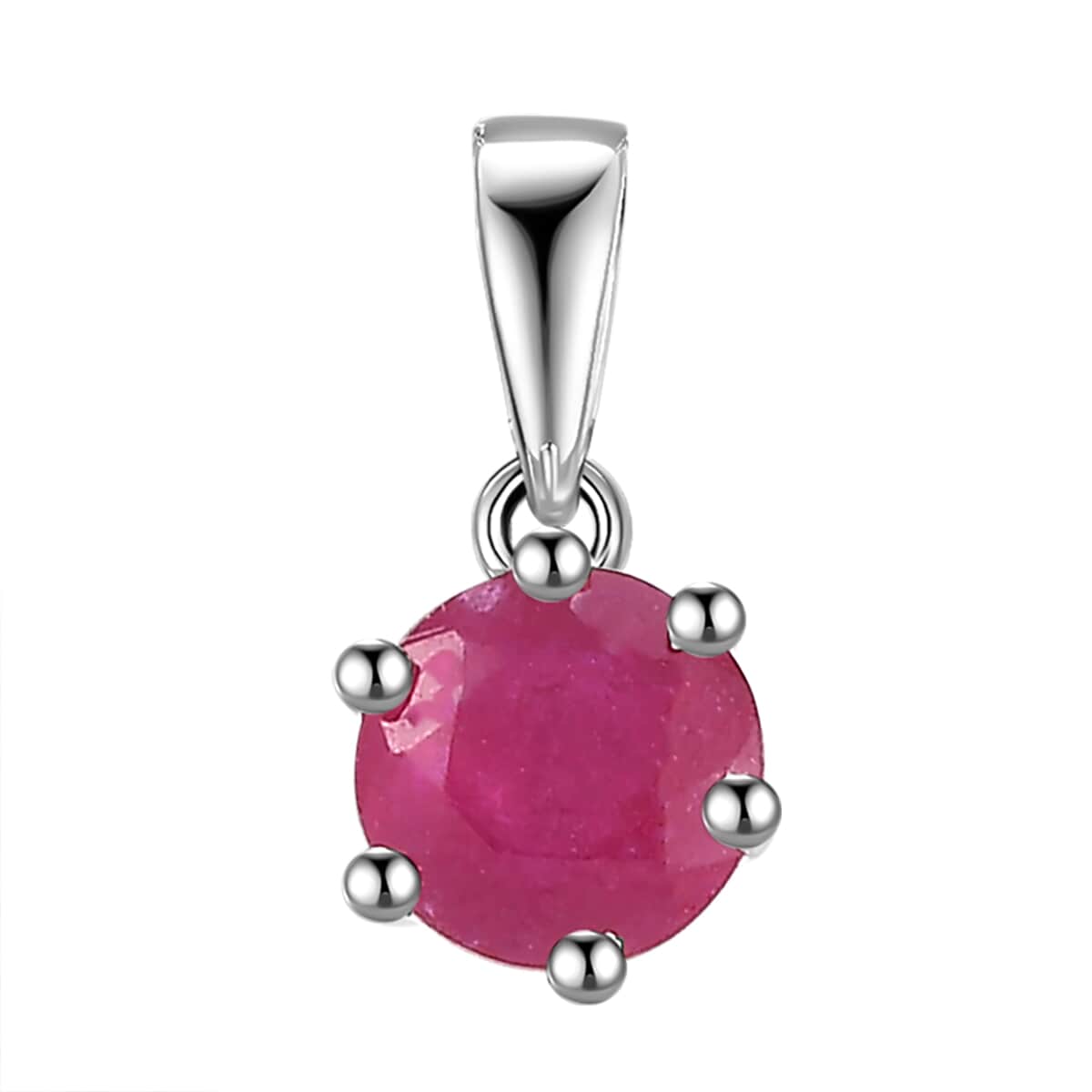 Niassa Ruby (FF) 4.25 ctw Solitaire Ring (Size 5.0), Stud Earrings and Pendant in Sterling Silver image number 6