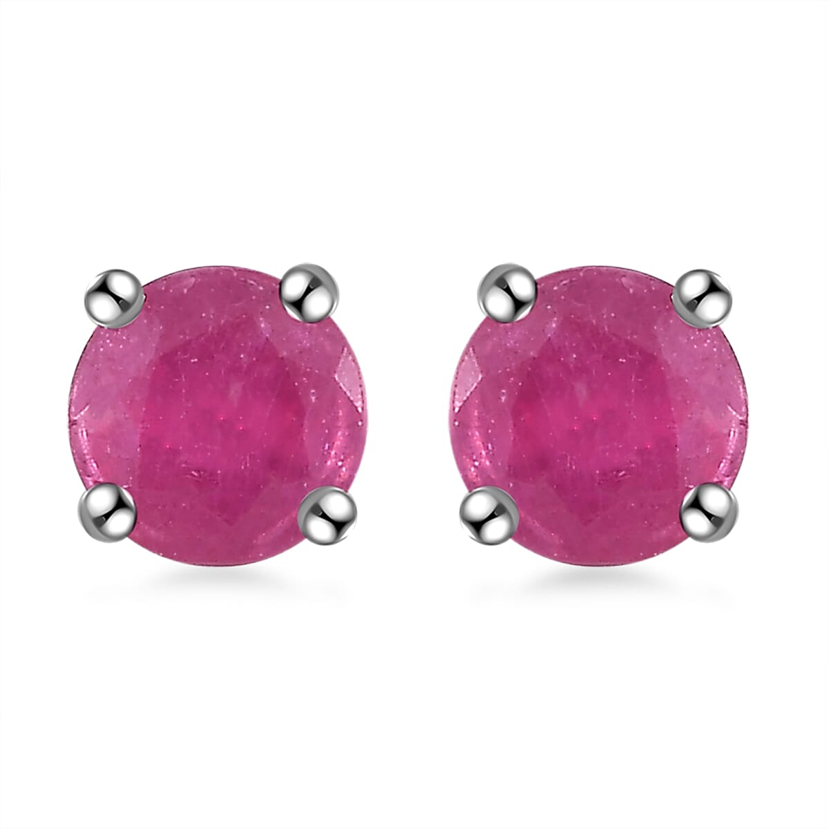 Niassa Ruby (FF) 4.25 ctw Solitaire Ring (Size 7.0), Stud Earrings and Pendant without Chain in Sterling Silver image number 8