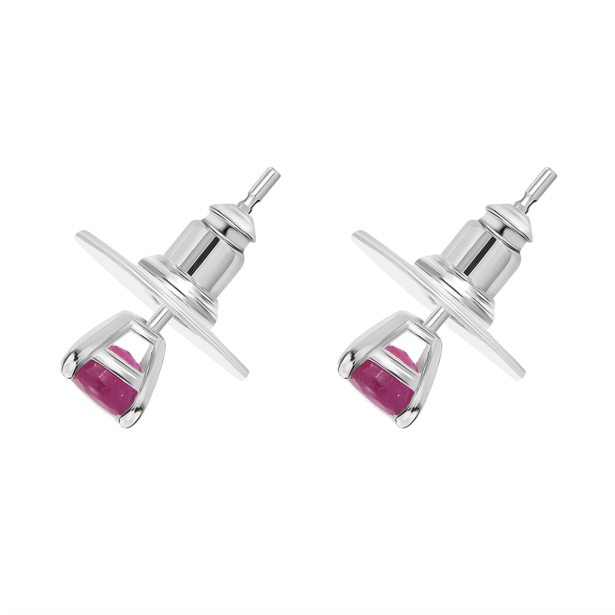 Niassa Ruby (FF) 4.25 ctw Solitaire Ring (Size 9.0), Stud Earrings and Pendant without Chain in Sterling Silver image number 9