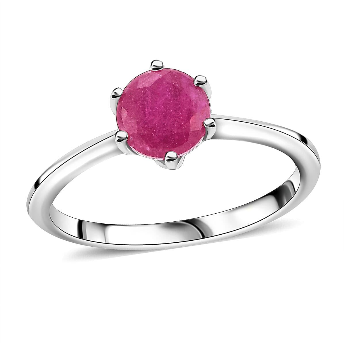 Niassa Ruby (FF) 4.25 ctw Solitaire Ring (Size 10.0), Stud Earrings and Pendant in Sterling Silver image number 3