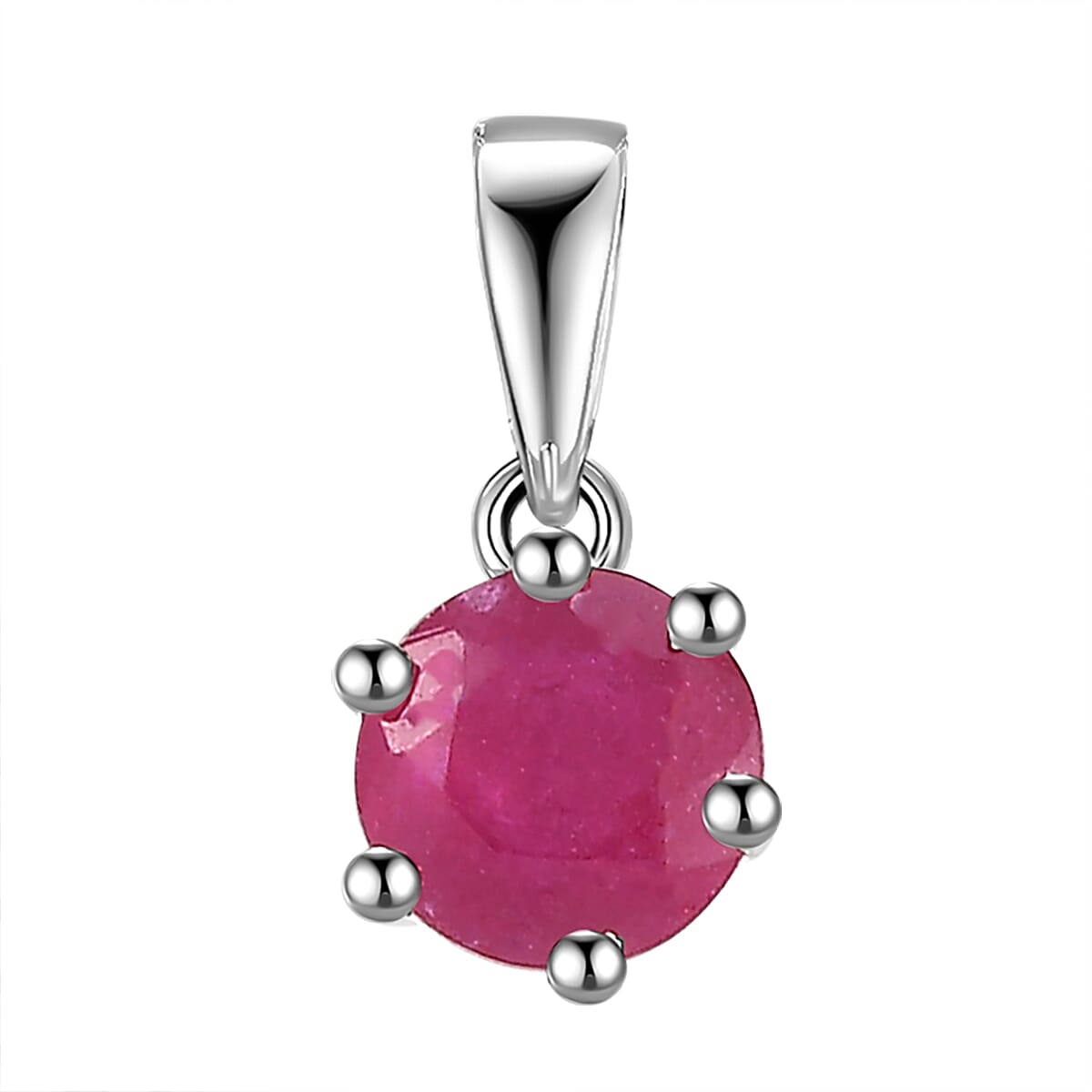 Niassa Ruby (FF) 4.25 ctw Solitaire Ring (Size 10.0), Stud Earrings and Pendant in Sterling Silver image number 6