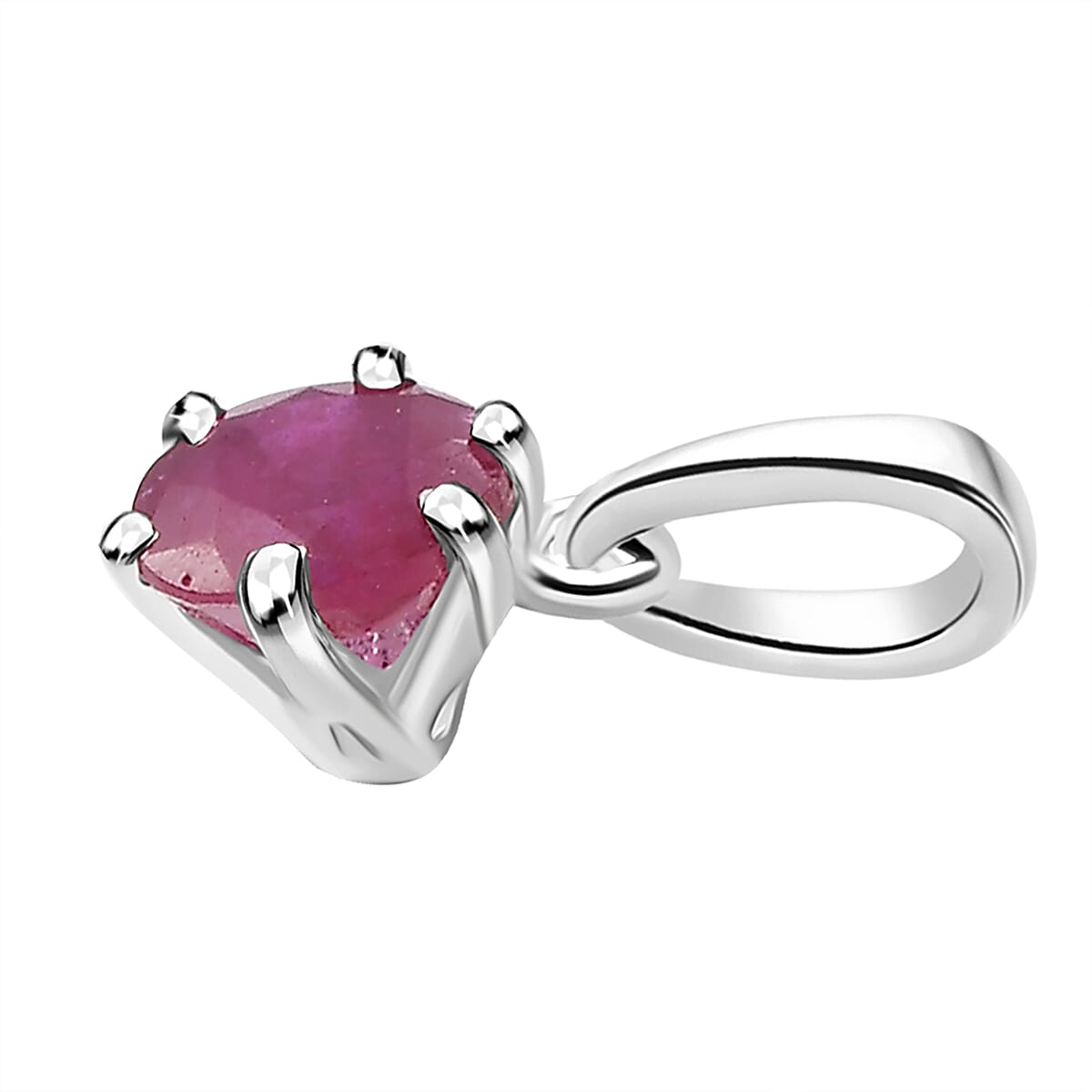 Niassa Ruby (FF) 4.25 ctw Solitaire Ring (Size 10.0), Stud Earrings and Pendant in Sterling Silver image number 7