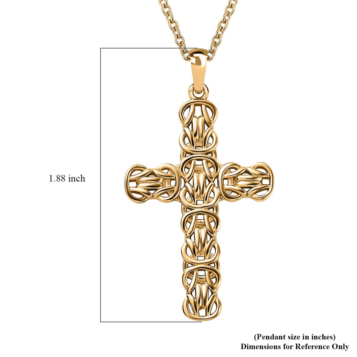 Cross Pendant in 18K YG Plating with Stainless Steel Necklace 20 Inches image number 6