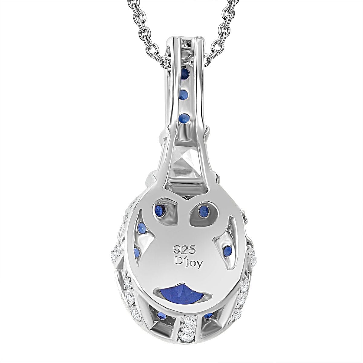 Tanzanite and Multi Gemstone 1.50 ctw Luminous Crown Pendant Necklace 20 Inches in Rhodium Over Sterling Silver