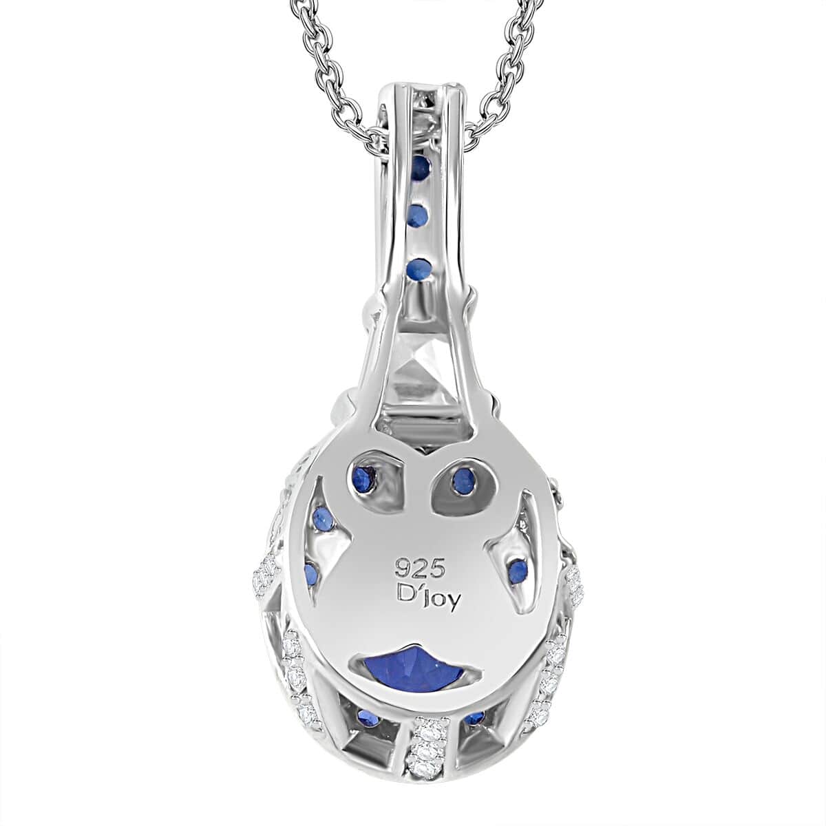 Tanzanite and Multi Gemstone 1.50 ctw Luminous Crown Pendant Necklace 20 Inches in Rhodium Over Sterling Silver image number 3