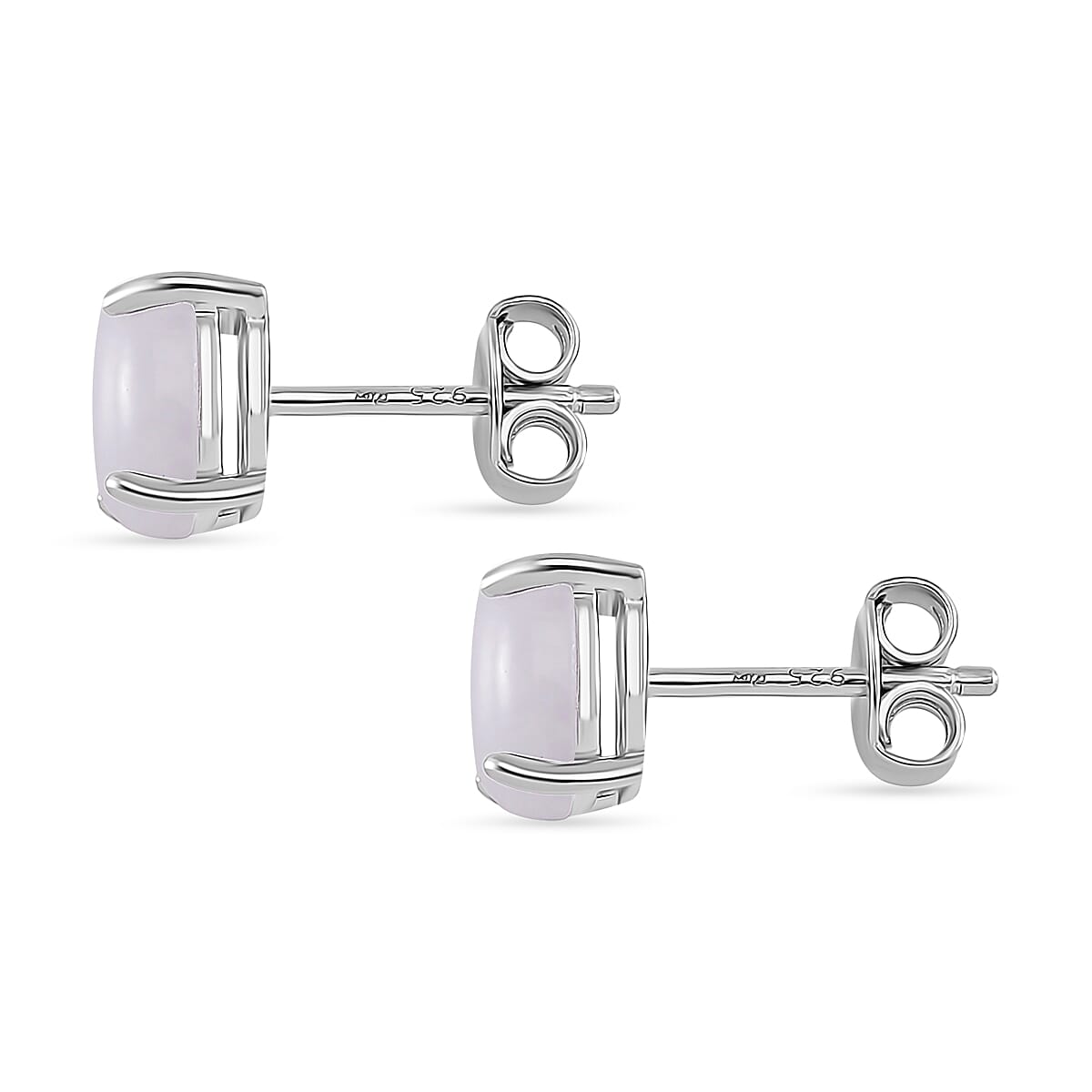 Natural Jade 12.80 ctw Stud Earrings, 3 Stone Ring (Size 6.0) and Pendant in Rhodium Over Sterling Silver with Stainless Steel Necklace 20 Inches image number 7