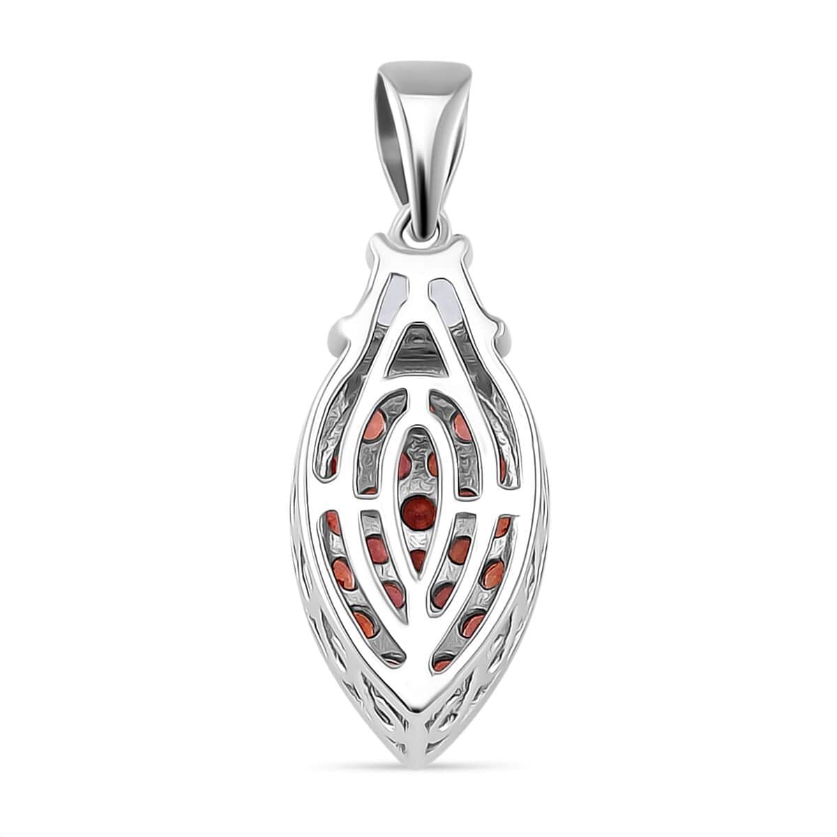 Doorbuster Madagascar Orange Sapphire and White Topaz 2.00 ctw Cocktail Pendant and Ring (Size 8.0) in Rhodium Over Sterling Silver image number 7