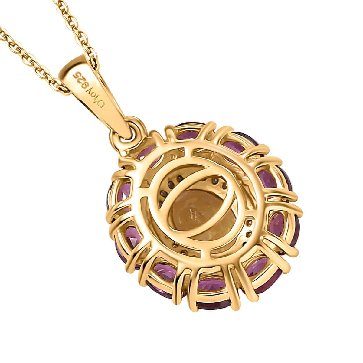 AAA Brazilian Heliodor and Multi Gemstone 3.40 ctw Blossom Radiance Pendant Necklace in 18K Vermeil Yellow Gold Over Sterling Silver 20 Inches image number 4