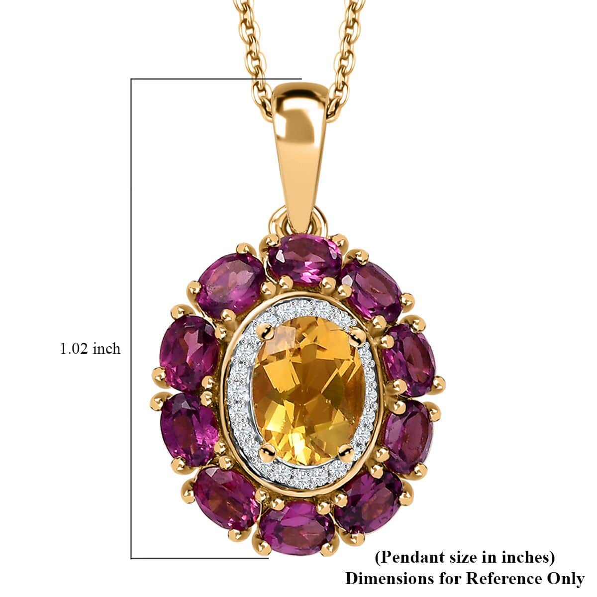 AAA Brazilian Heliodor and Multi Gemstone 3.40 ctw Blossom Radiance Pendant Necklace in 18K Vermeil Yellow Gold Over Sterling Silver 20 Inches image number 6