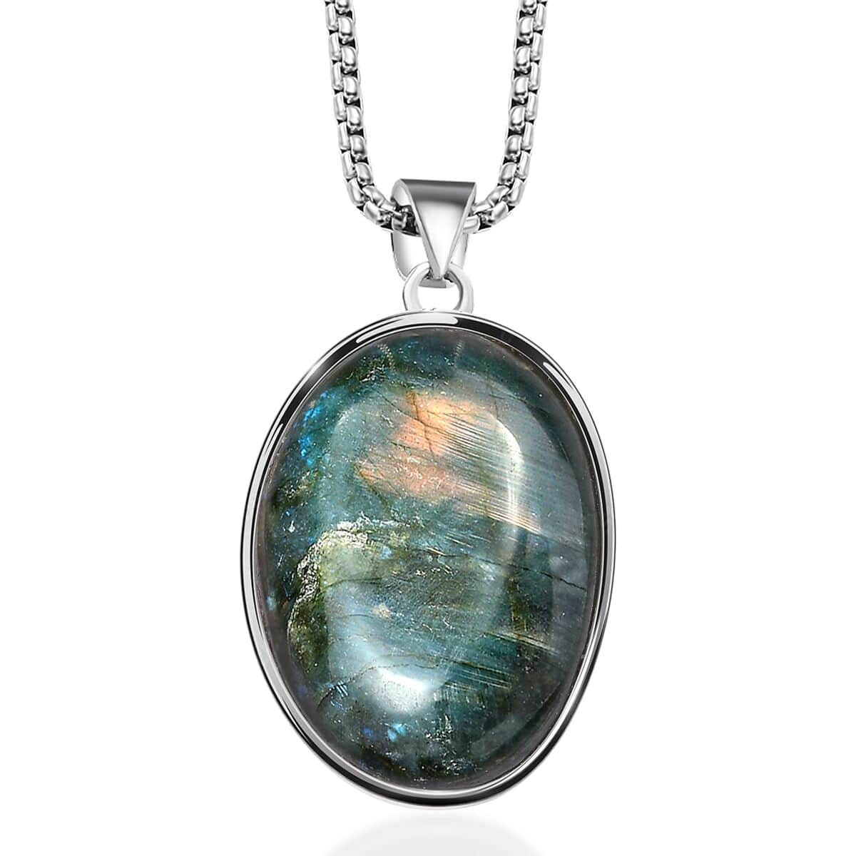 Karis Malagasy Labradorite 254.00 ctw Pendant in Platinum Bond with Stainless Steel Chain 20 Inches  image number 0